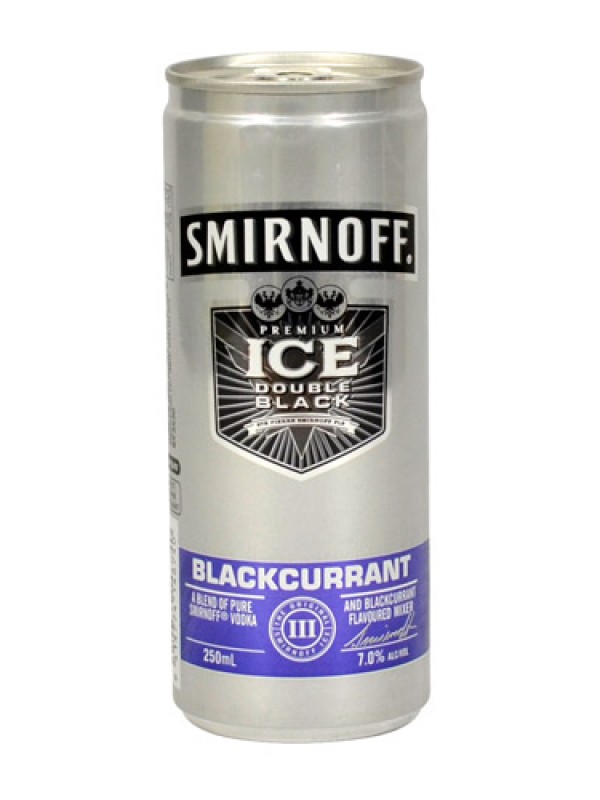 SMIRNOFF ICE DOUBLE BLACK 7% 12 PACK CANS 250ML