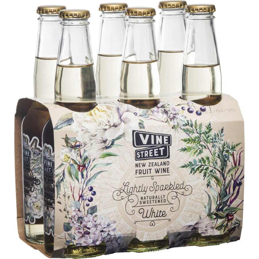 Vine Street Sparkling White Lightly Sparkled 330ml bottles 6pk